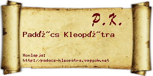 Padács Kleopátra névjegykártya